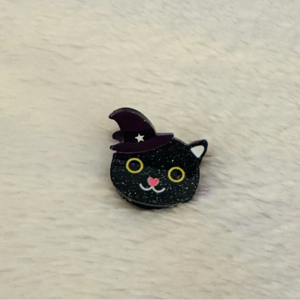 Hair Clip Black Cat Witch Hat  for Kids